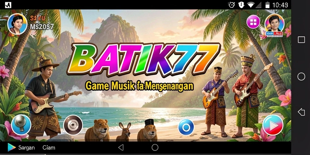 Screenshot menampilkan gameplay seru dengan berbagai pilihan lagu.