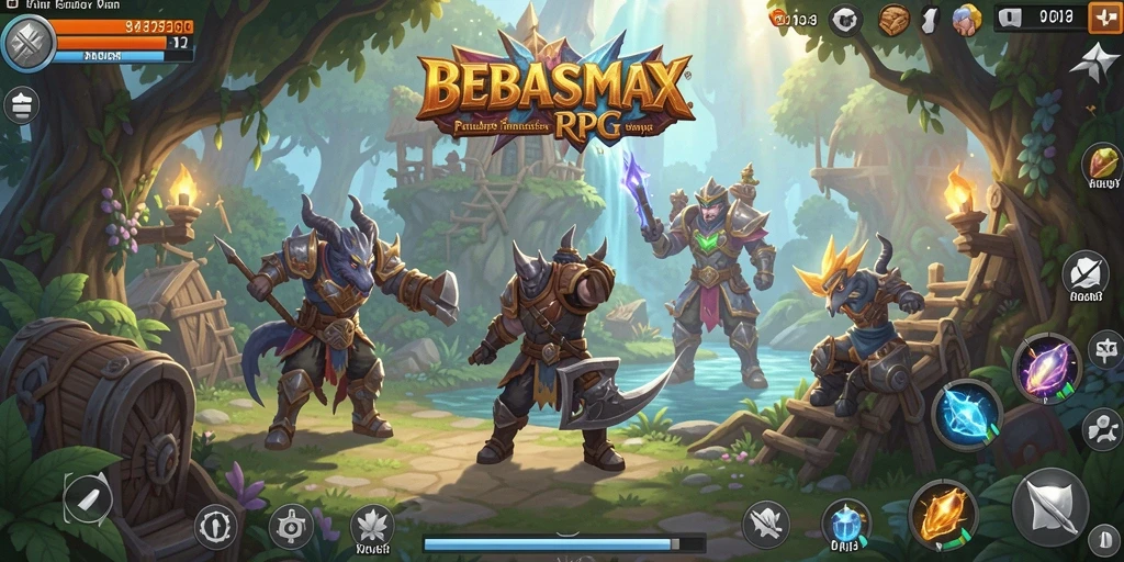 Screenshot gameplay BEBASMAX menampilkan aksi pertarungan dan eksplorasi yang epik.