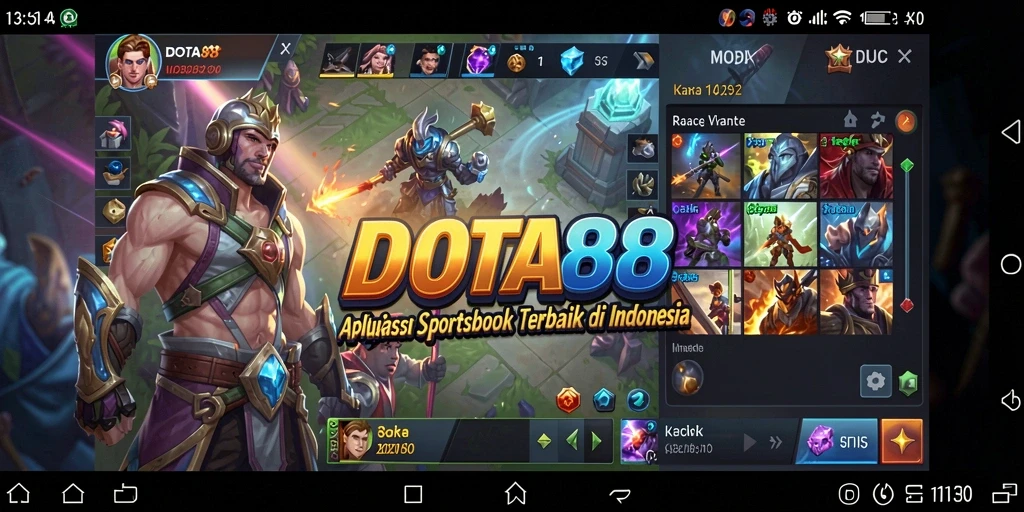 Tampilan menarik dari aplikasi DOTA88 dengan fitur taruhan langsung.