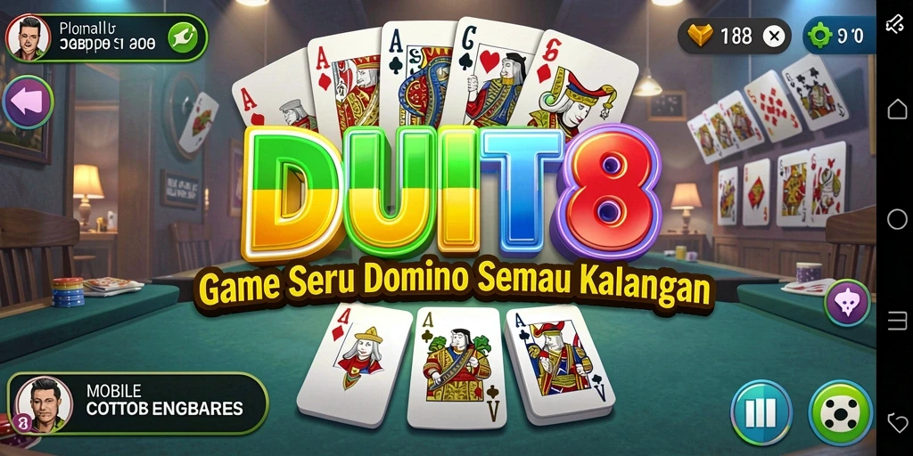 Tampilan menarik gameplay Domino DUIT8 dengan efek grafis yang menawan.