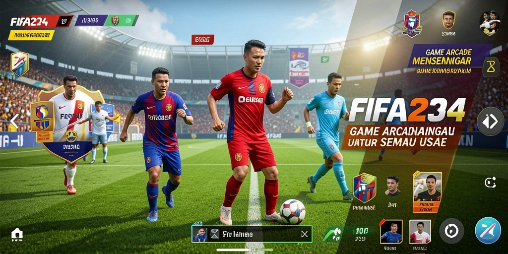 Tampilan gameplay Arcade FIFA234 yang seru dan menantang.