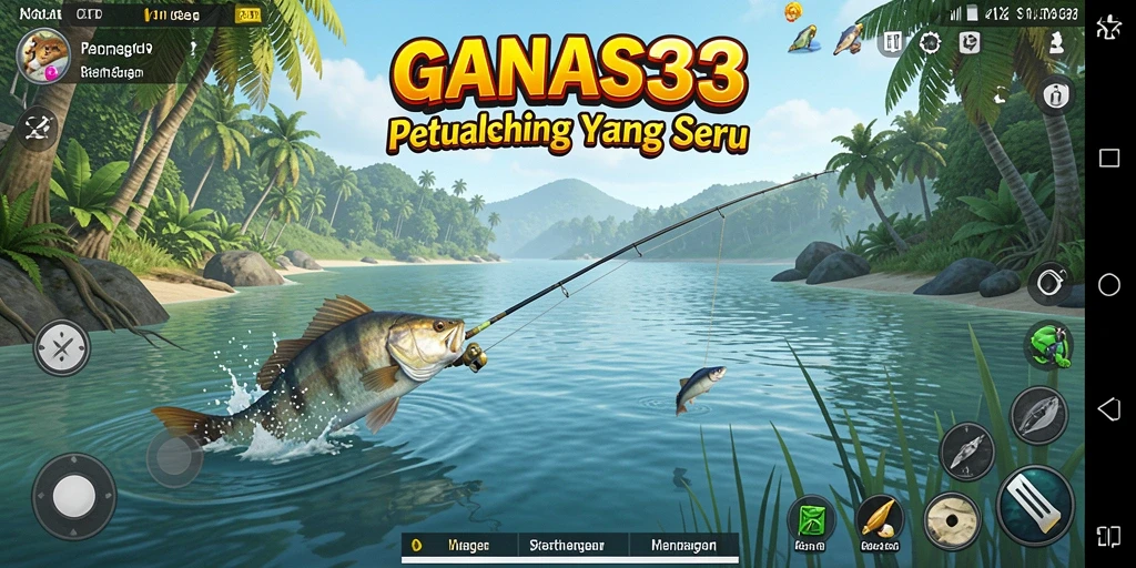 Tangkapan besar di GANAS33 saat gameplay memancing.