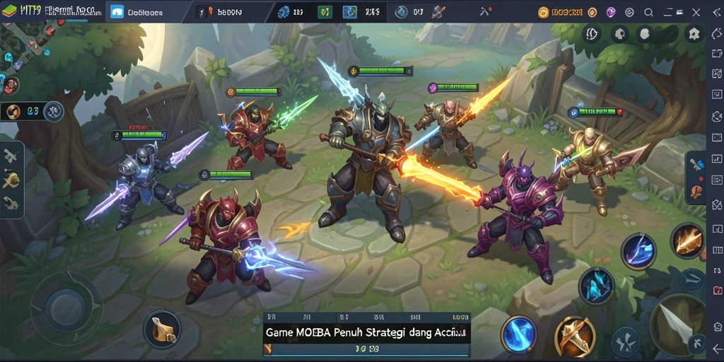 Tampilan gameplay seru HIT9 dengan aksi MOBA yang mendebarkan.