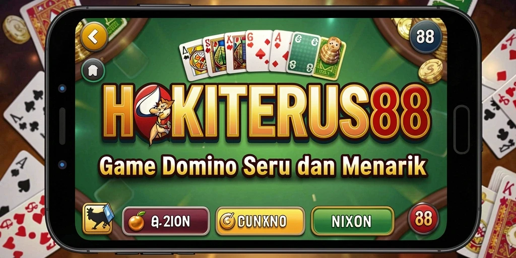 Tampilan gameplay HOKITERUS88 dengan pemain yang bersaing dalam permainan domino.
