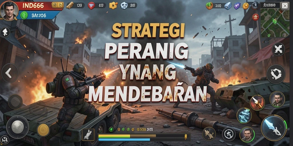 Tampilan gameplay epik dalam IND666 dengan strategi pertempuran.
