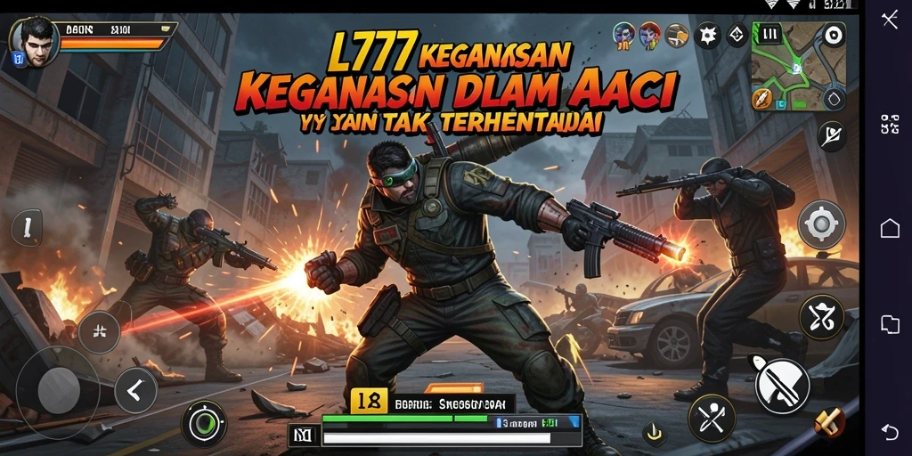 Screenshot L777 menampilkan pertempuran epik dalam gameplay Action.