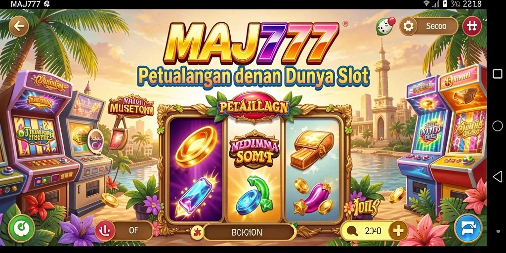 Tampilan gameplay slot seru di MAJ777 dengan berbagai tema menarik.