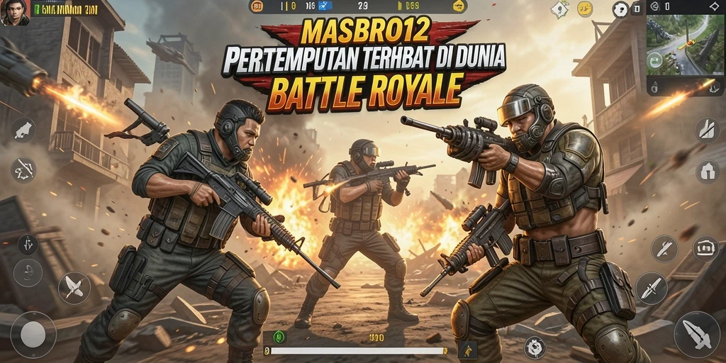 Tampilan menarik dari gameplay seru di MASBRO12 selama pertempuran Battle Royale.