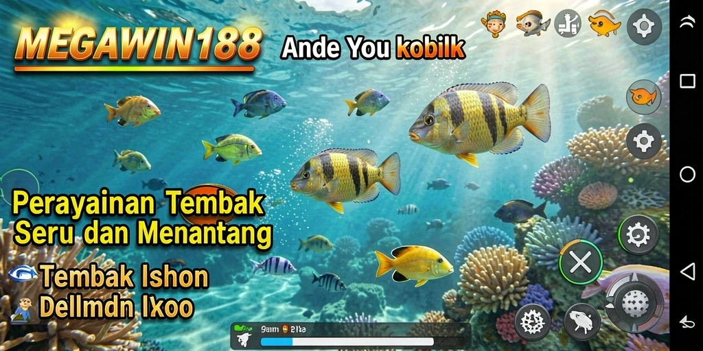 Tangkapan layar game MEGAWIN188 menampilkan serunya gameplay Tembak Ikan.