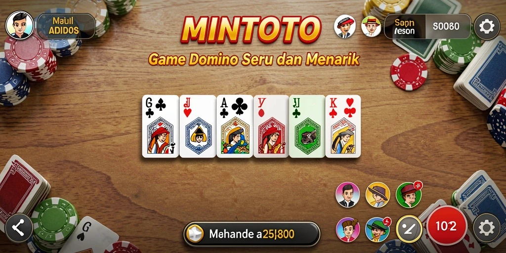 Gameplay MINTOTO dengan pemain menikmati permainan domino.