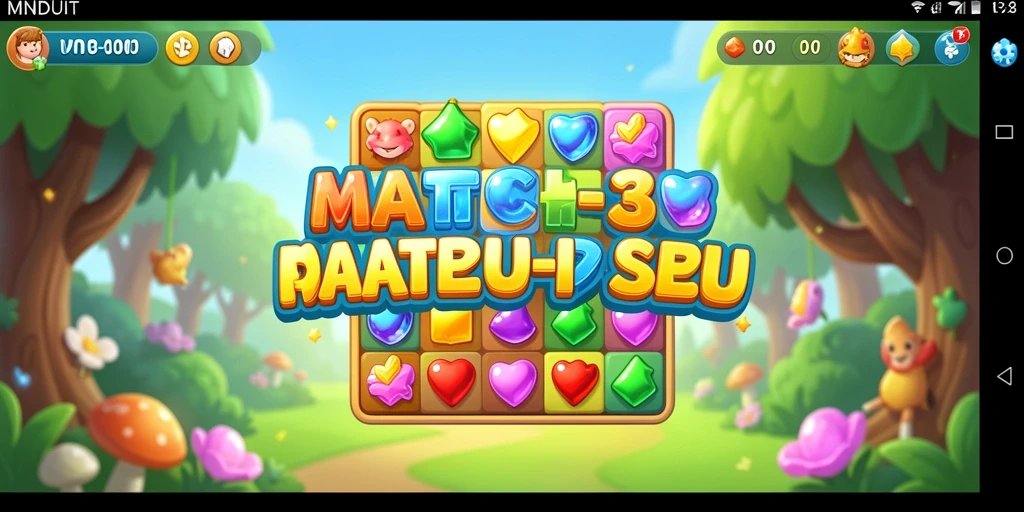 Screenshot gameplay MNDUIT yang menampilkan tantangan Match-3 yang menarik.