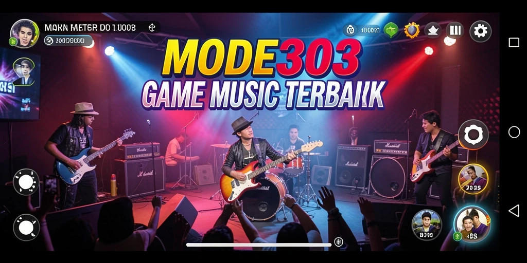 Tampilan menarik dari gameplay MODE303 dengan banyak pilihan musik.