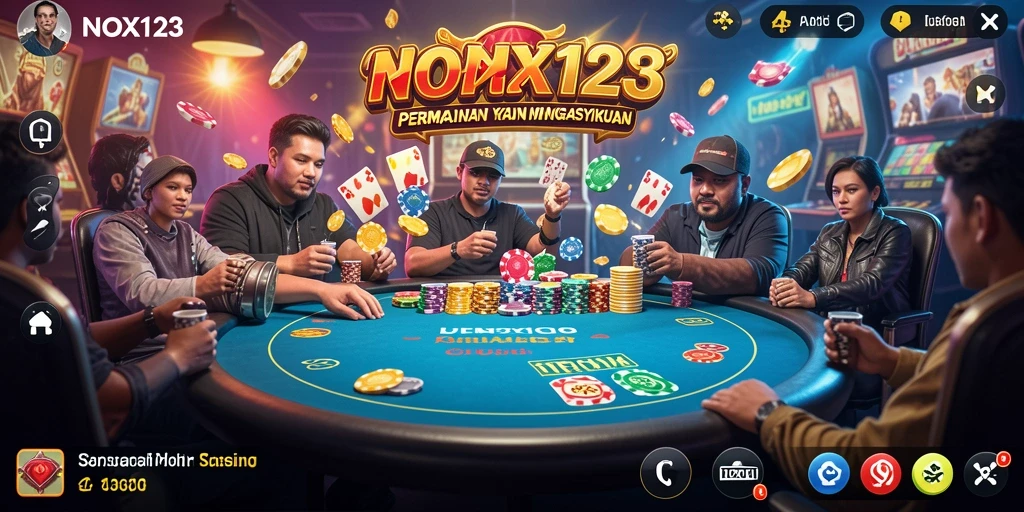 Screenshot gameplay NOX123 dengan grafik kasino yang menakjubkan.