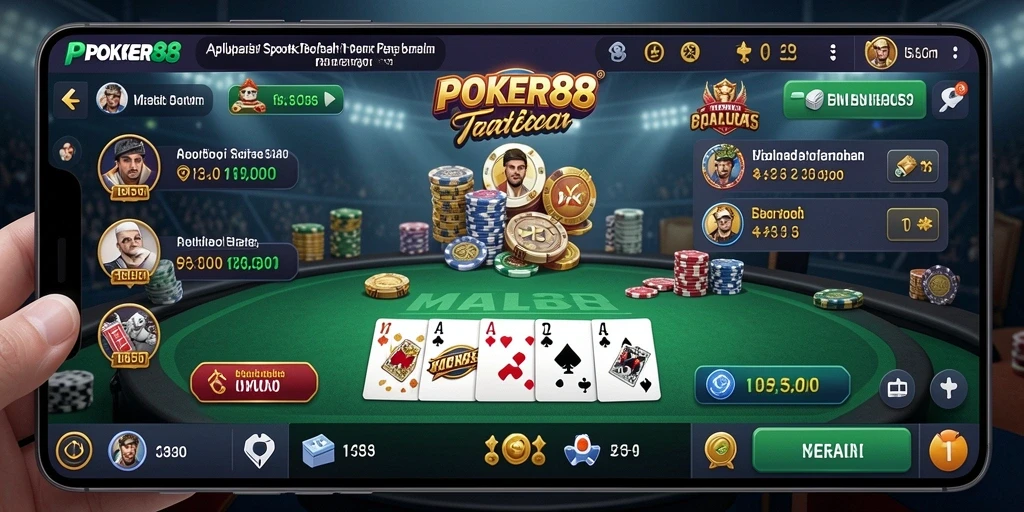 Tampilan antarmuka utama POKER88 dengan berbagai pilihan taruhan Sportsbook.