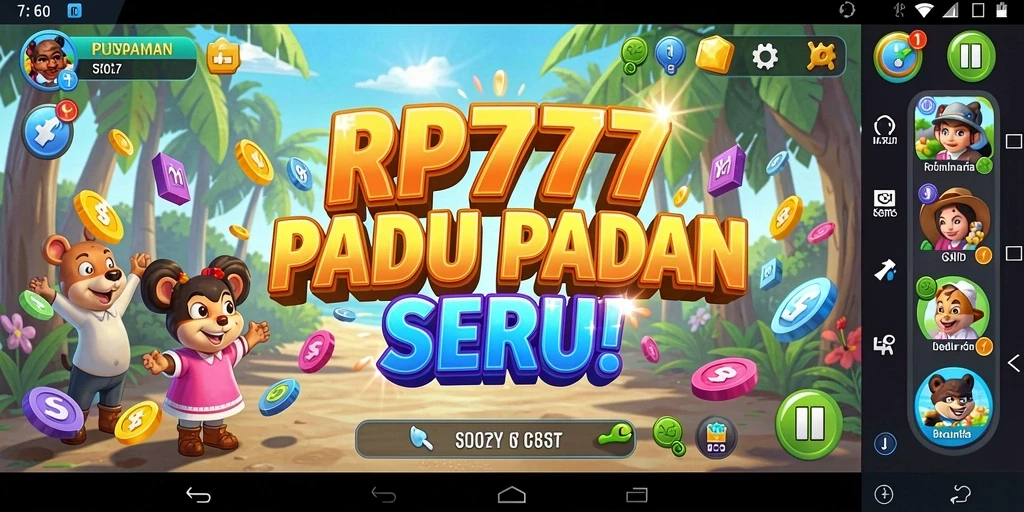 Screenshot utama RP777 menampilkan gameplay seru dalam permainan Match-3.