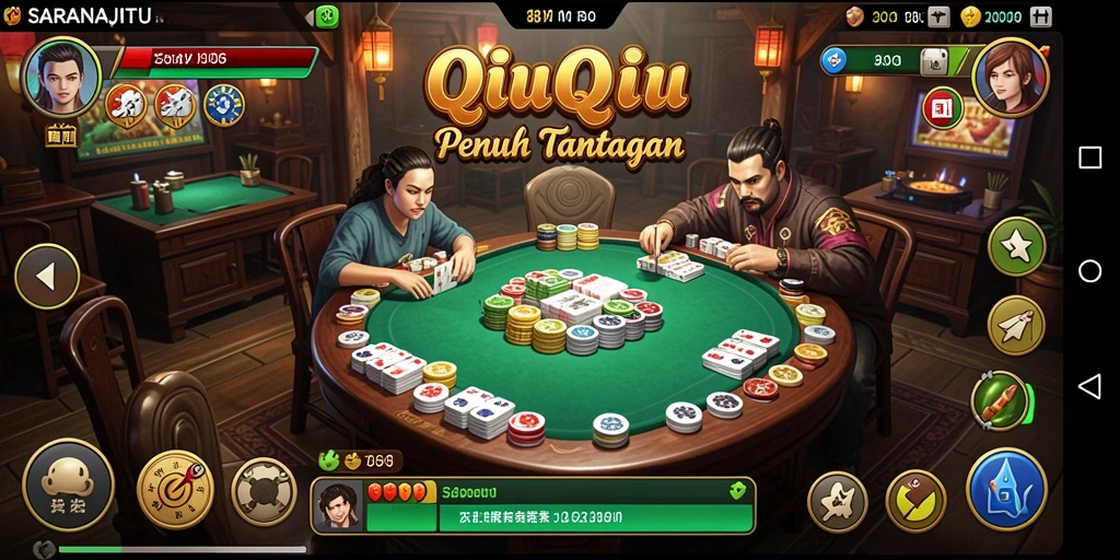 Tampilan menarik gameplay QiuQiu dalam SARANAJITU.
