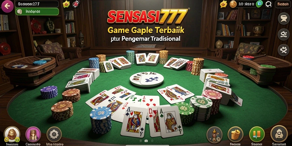 Screenshot gameplay SENSASI777 menampilkan suasana seru permainan Gaple.