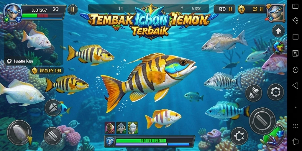 Tampilan permainan Tembak Ikan yang menegangkan dan penuh warna.