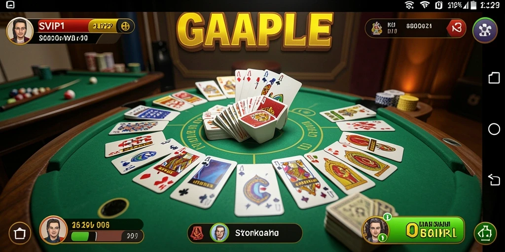 Tampilan gameplay seru dari SVIP1 saat bermain Gaple.