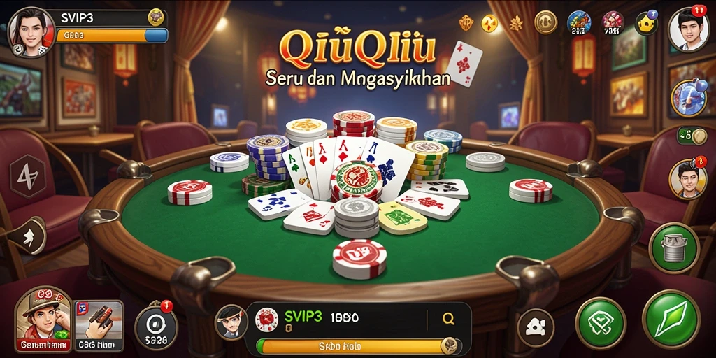Tampilan gameplay QiuQiu yang seru dan dinamis.