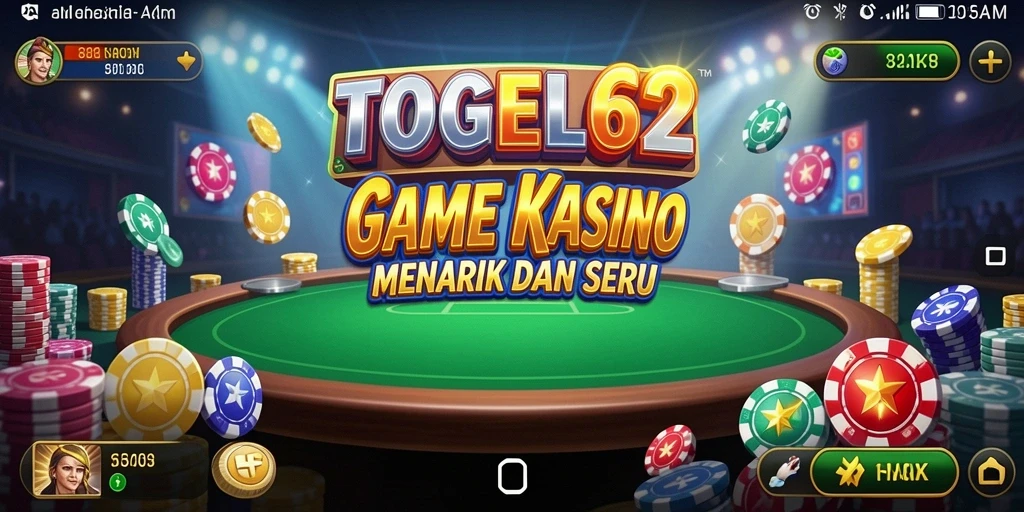 Tampilan antarmuka TOGEL62 yang menarik dengan gameplay Kasino yang seru.