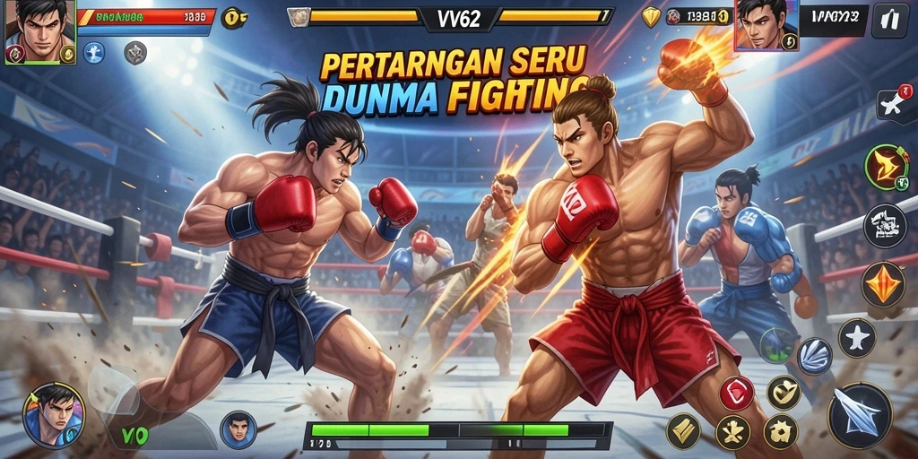 Tampilan gameplay yang seru dari VV62 dengan pertarungan intens.
