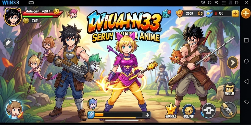 Tangkapan layar WIN33 menampilkan aksi seru dalam dunia anime.